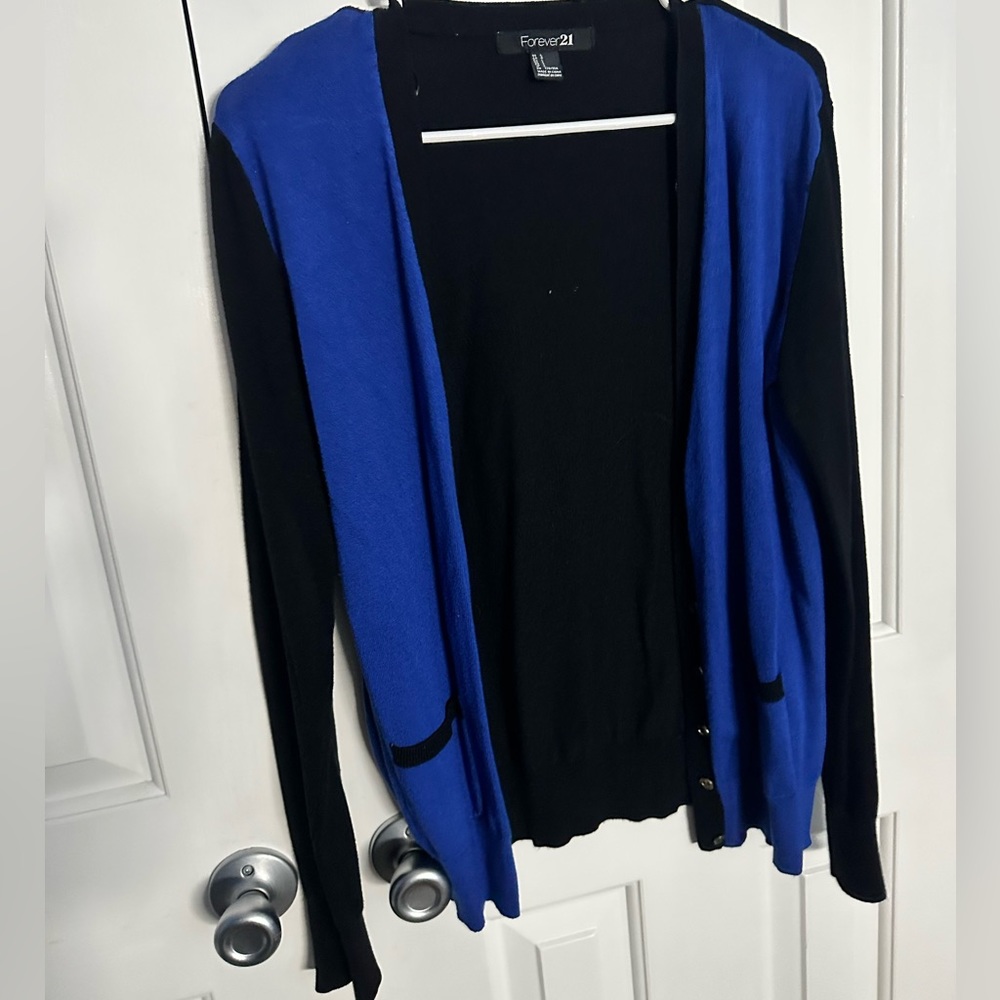 Black and blue cardigan